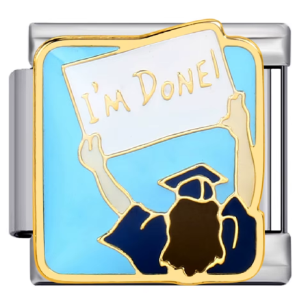 معلقة تخرج فضي I'm done