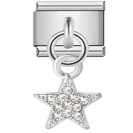 نجمة كريستال معلقة فضي