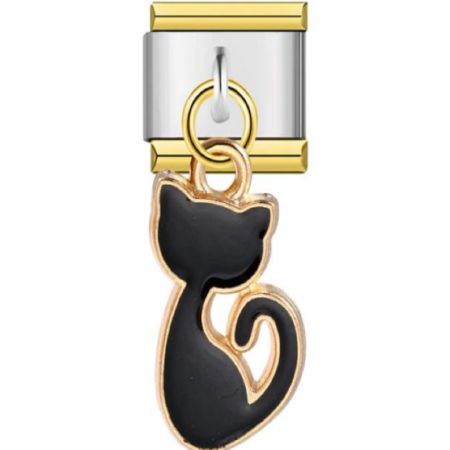 تشارم فضي قطة سوداء